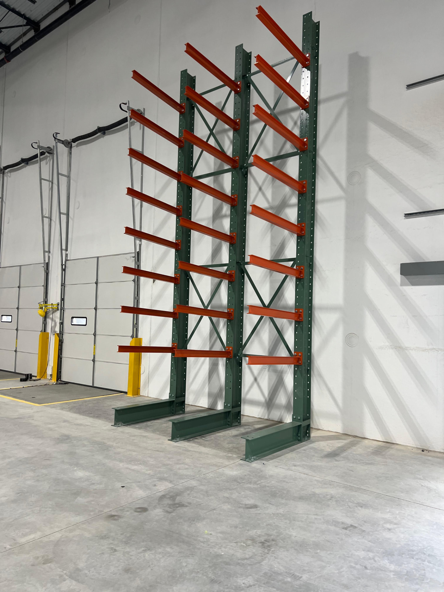 Installed cantilever racking
